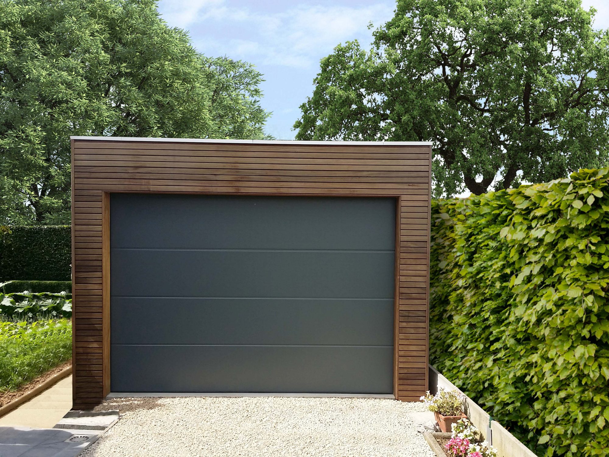 Garage en bois dur tropical