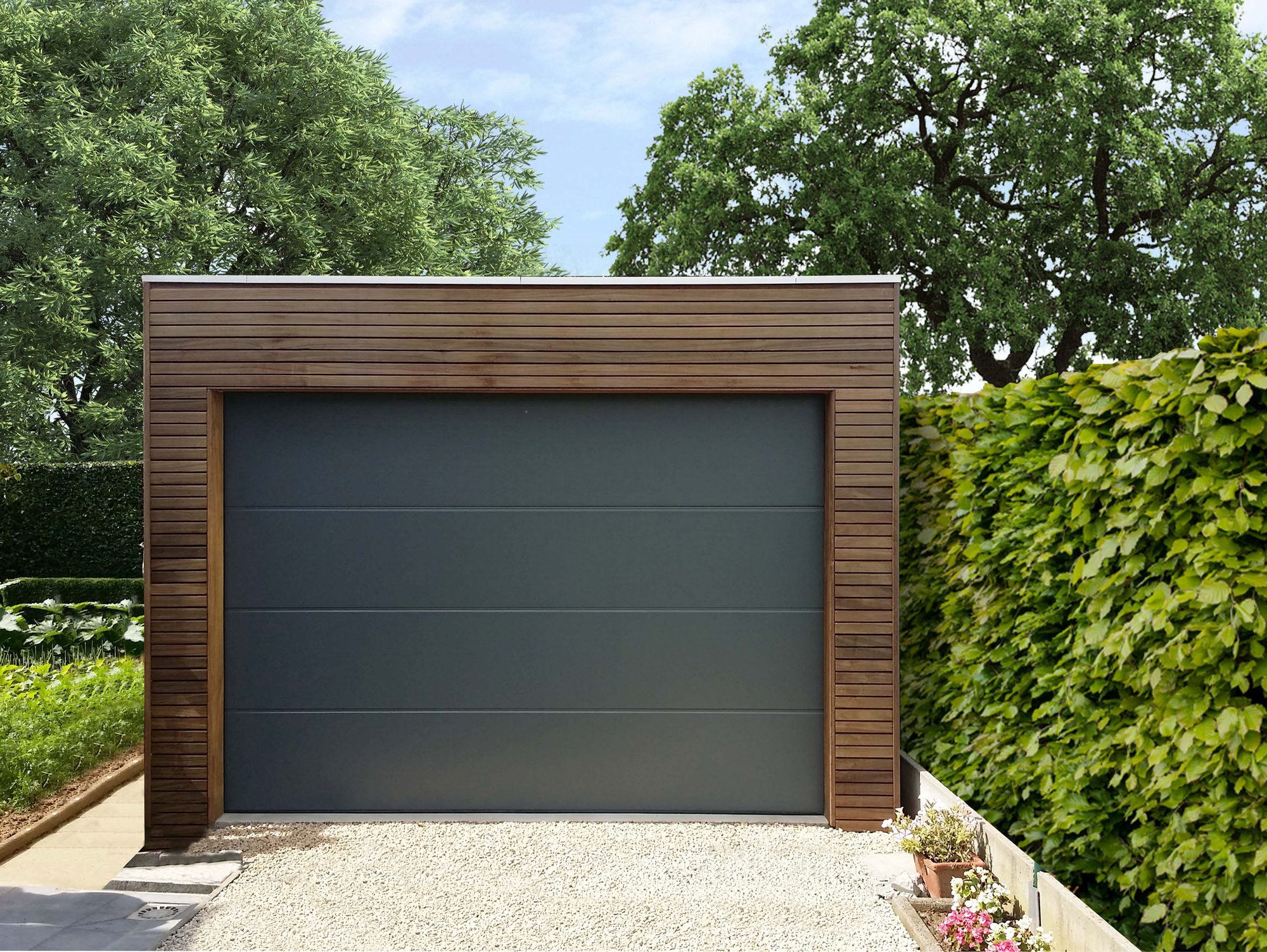 Garage en bois tropical