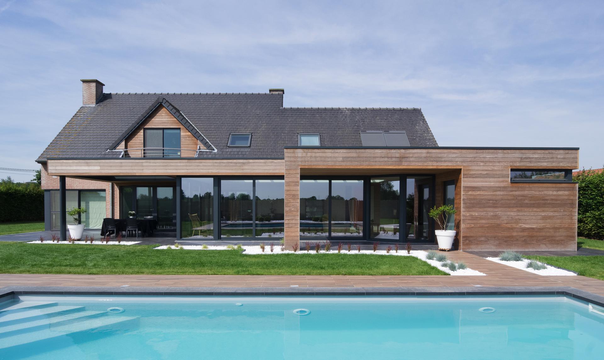 Woonveranda in hout en aluminium