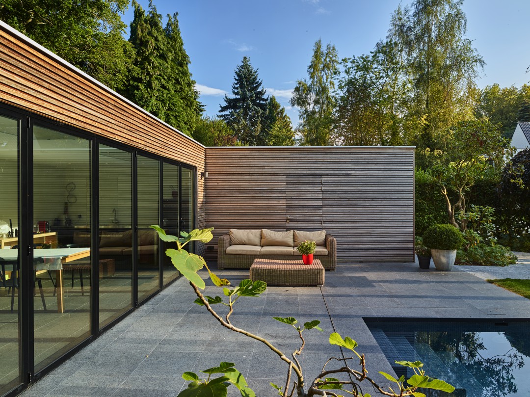 Poolhouse met plat dak