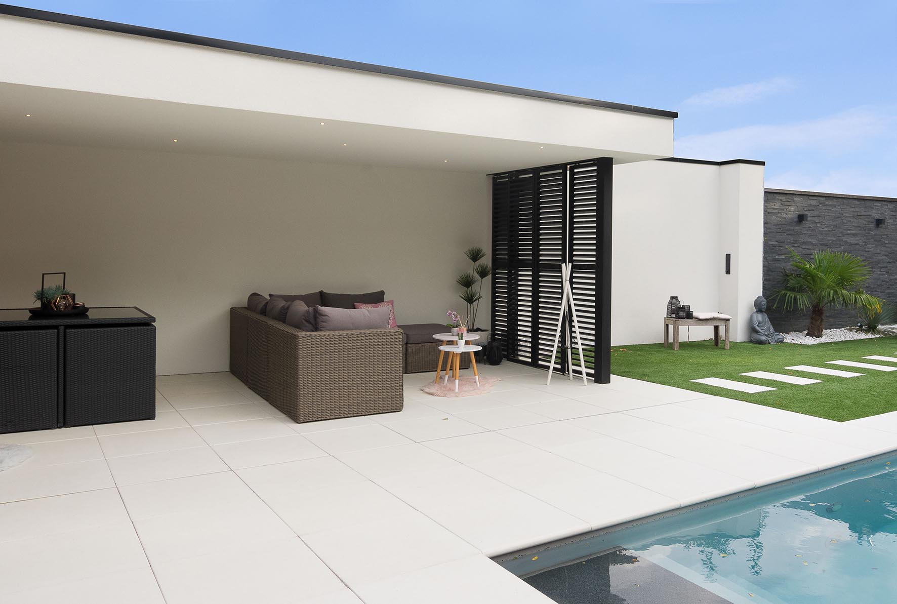 Toiture de terrasse en crépi