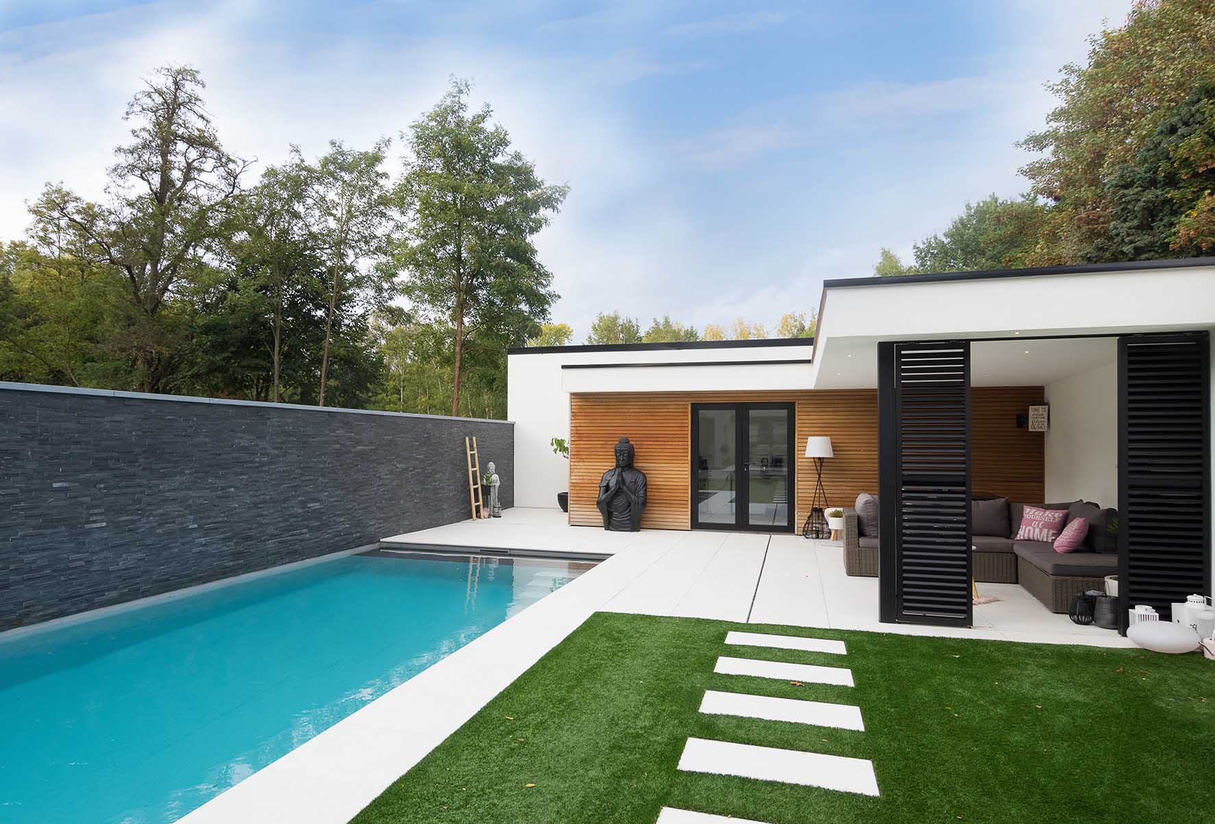 Pool house en crépi