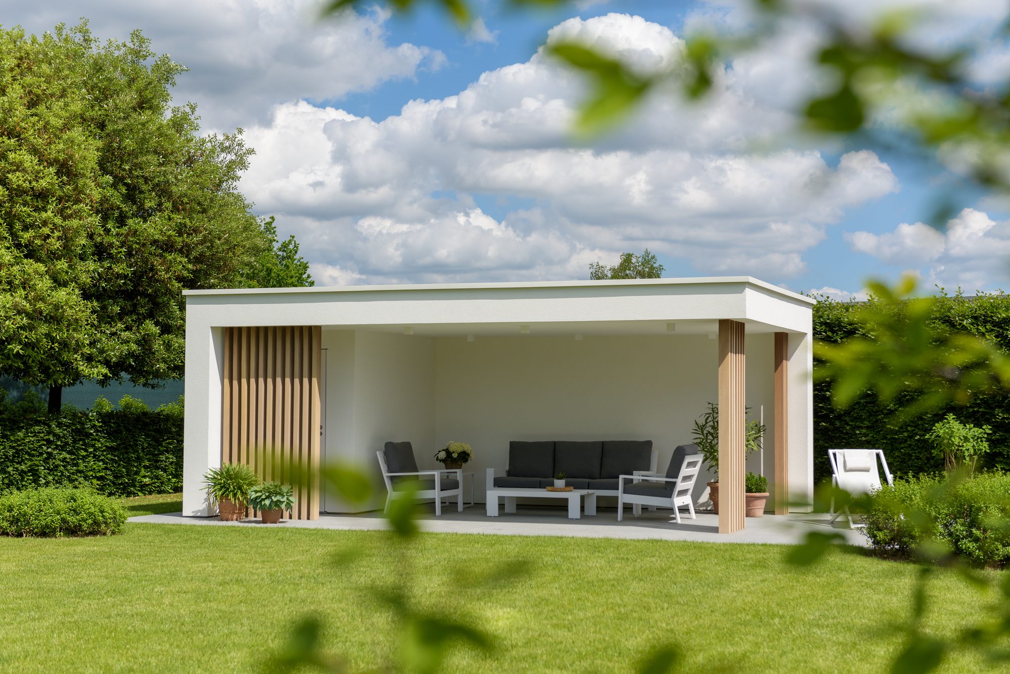 Moderne Poolhouse in Crepi en Irokohout