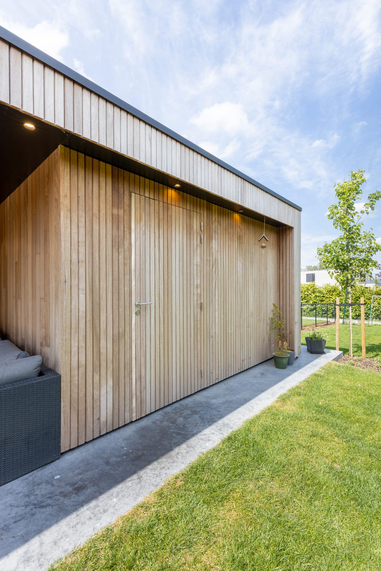 moderne houten tuinberging