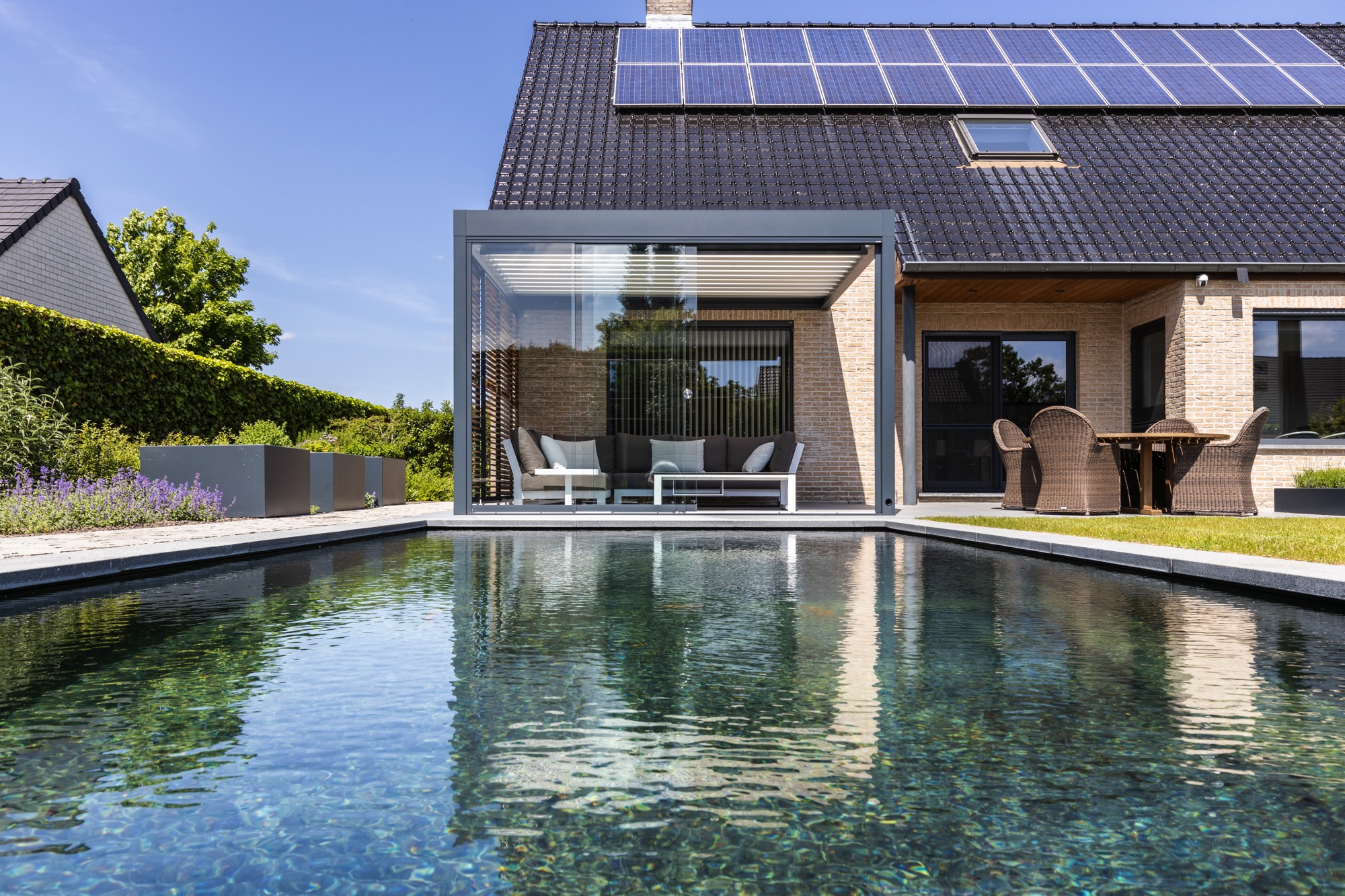 Moderne terrasoverkapping