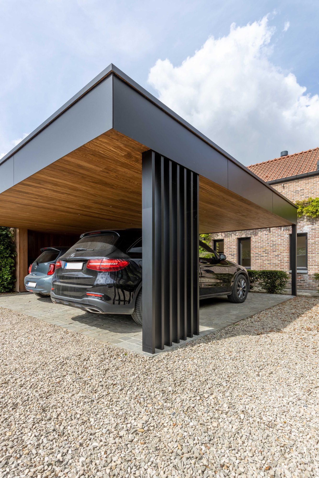 Dakomlijsting carport in Trespa