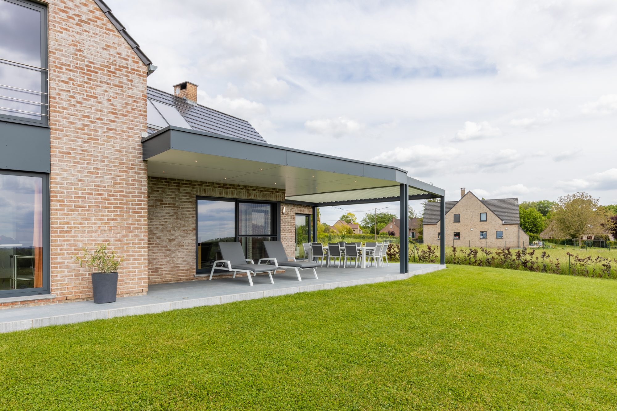Couverture de terrasse en Trespa visé