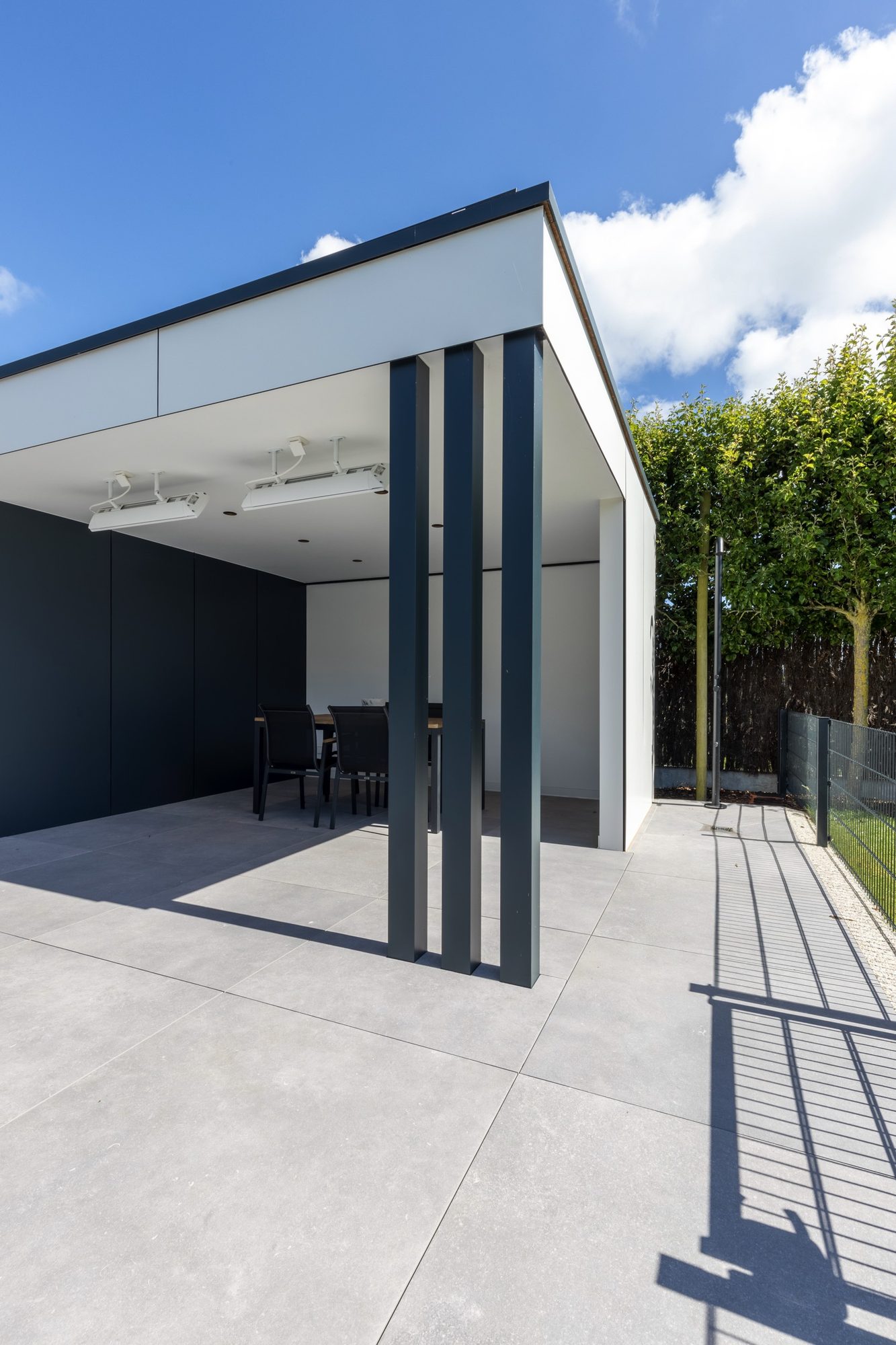 Aluminium steunpalen oversteek poolhouse