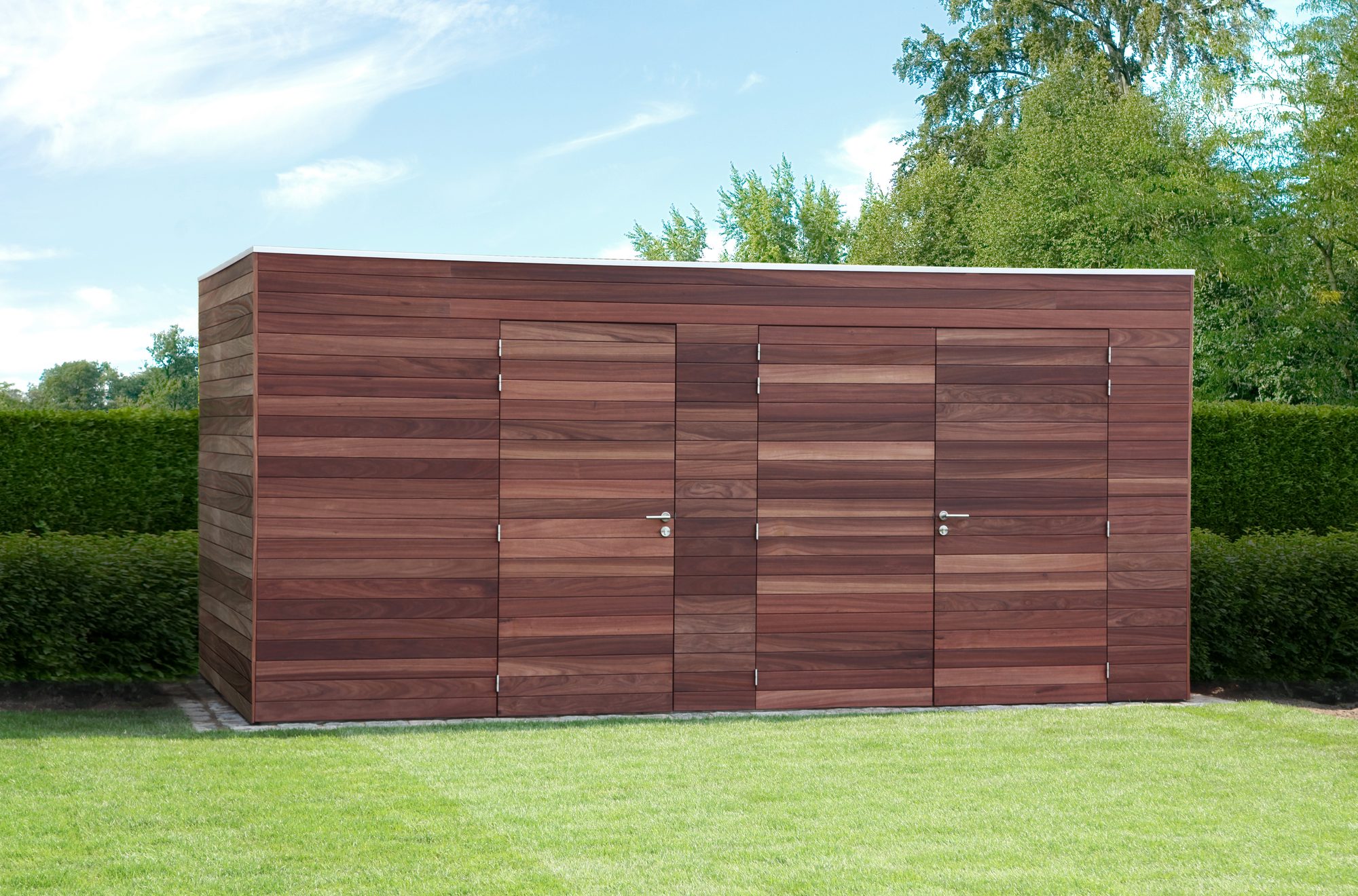 Houten tuinberging in padoek