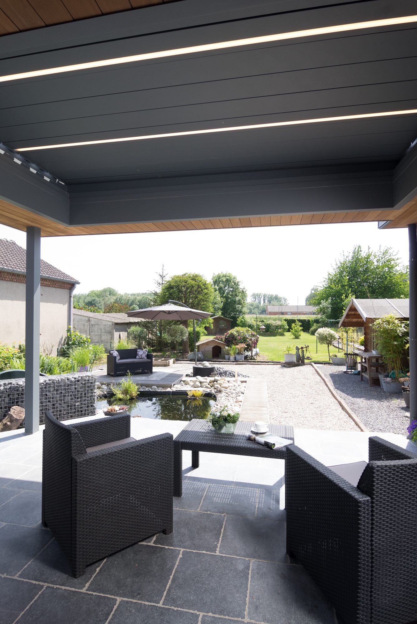 Renson Algarve lamellendak met twee LED-lijnen