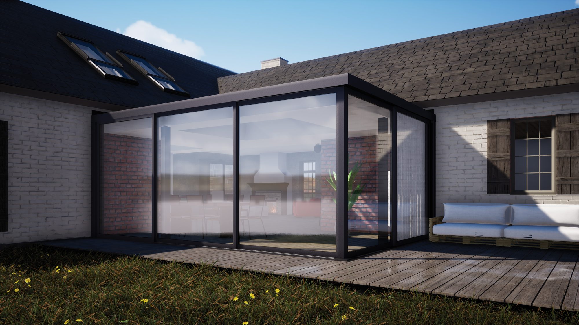 Moderne strakke woonuitbreiding