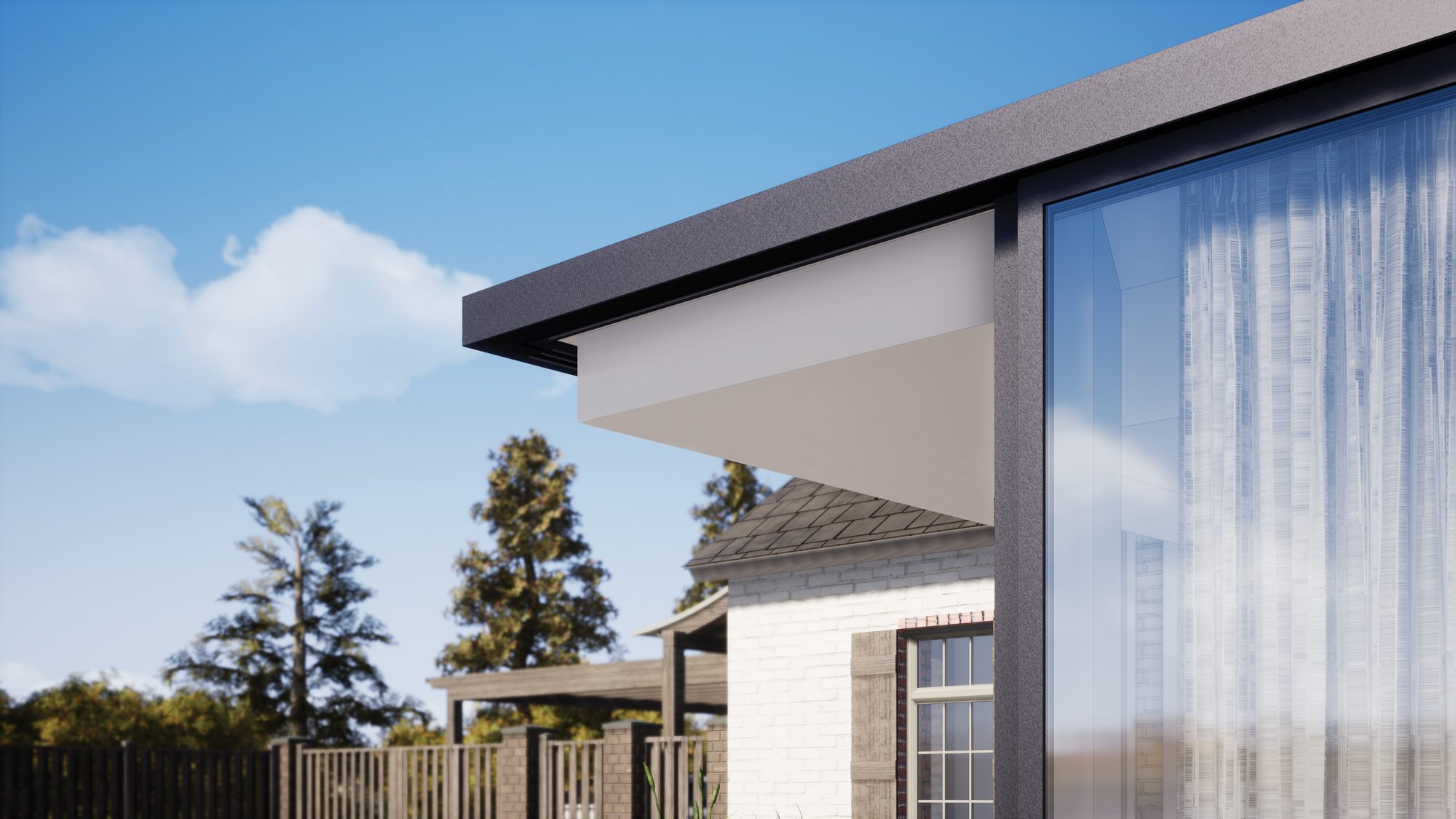 Uitbouw met verlaagd plafond