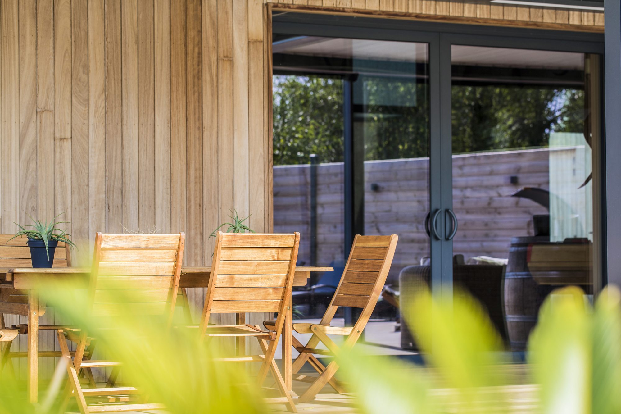 Terrasse couverte pool house