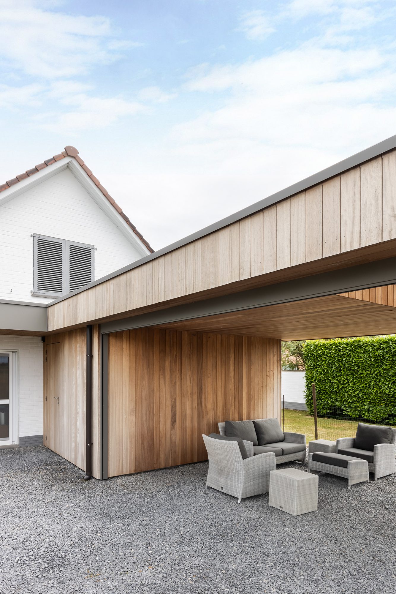 Couverture de terrasse avec abri