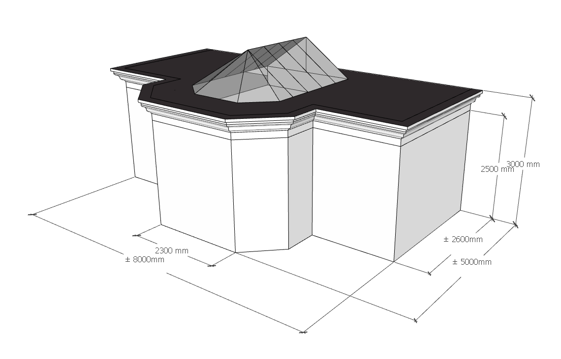 Dessin technique Véranda Victorienne Gris Beige Louvre