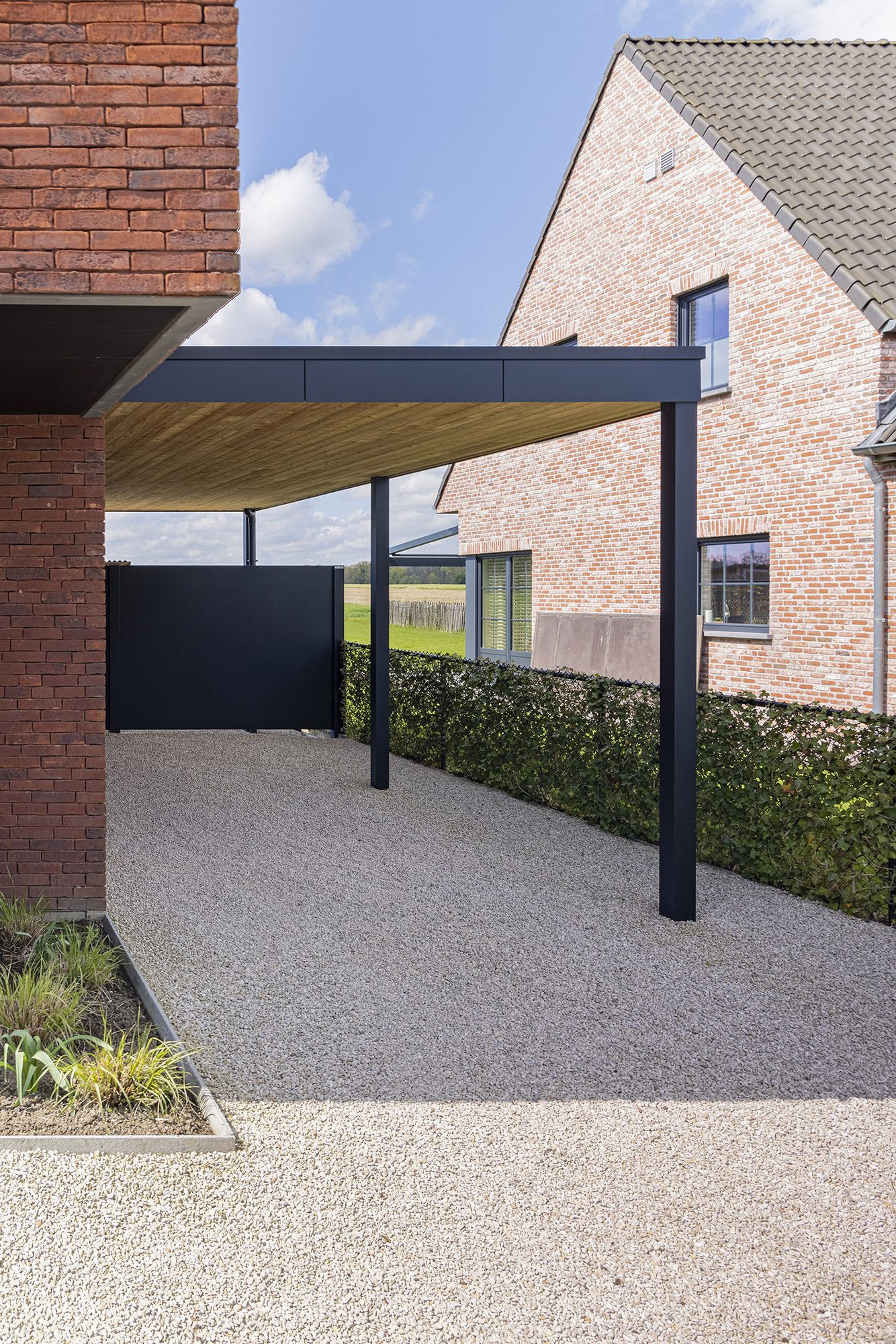 Carport à toit plat