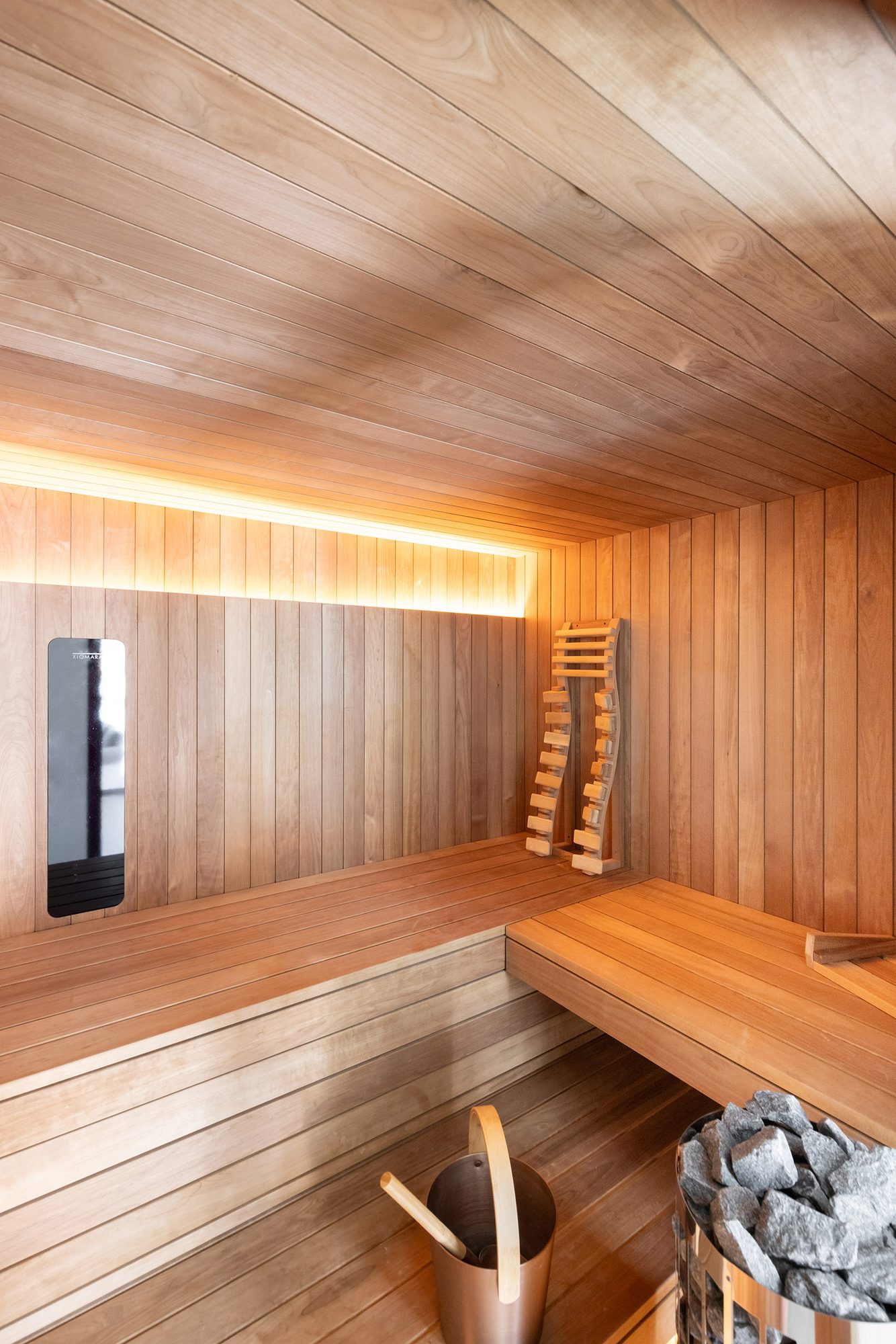 Sauna dans un pool house