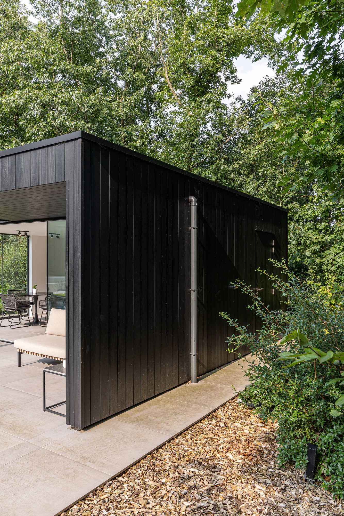 Zijwand poolhouse