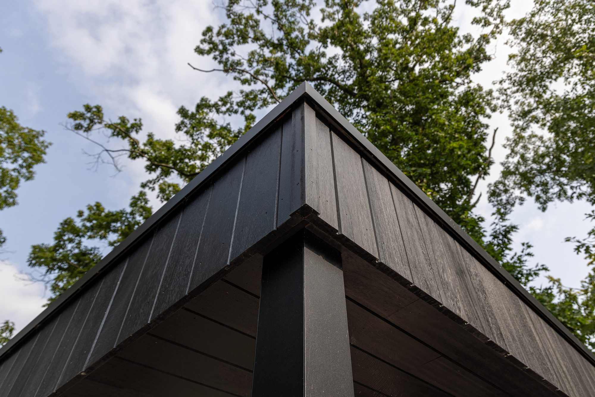 Poolhouse met zwart gebeitst hout